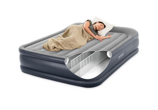 Intex Queen Delux Pillow Rest Air Bed with Fiber Tech Bip