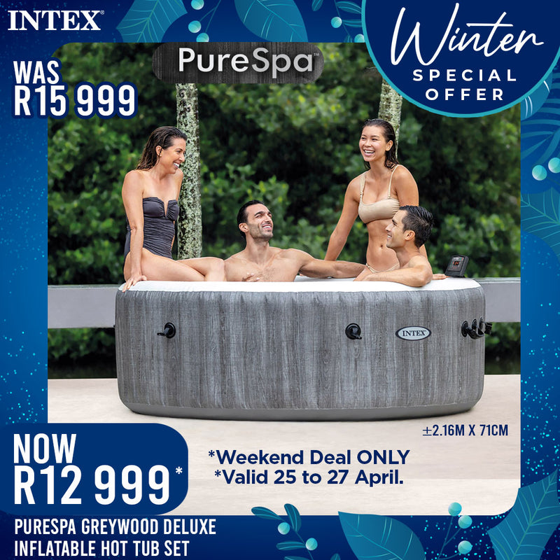 Load image into Gallery viewer, PureSpa Greywood Deluxe Inflatable Hot Tub Set - 4 Person