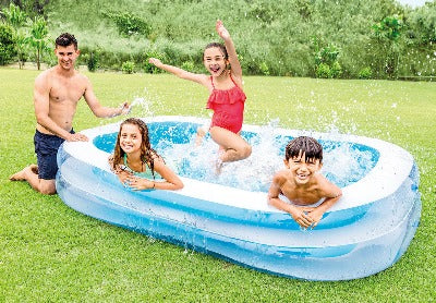Swim Center Inflatable Family Pool - Transparent/Blue