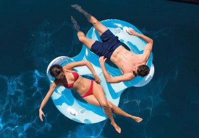 Load image into Gallery viewer, Double Pillow-Back Inflatable Floating Lounge
