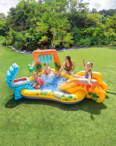 Load image into Gallery viewer, Intex Dinosaur Inflatable Play Center w/ Slide

