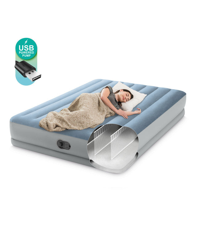 Load image into Gallery viewer, Intex Queen Dura-Beam Comfort Airbed with Fastfill Usb
