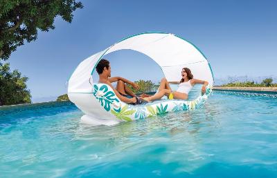 Load image into Gallery viewer, Intex Inflatable Tropical Sea Lounge Mattress, Blue
