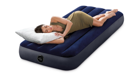 Intex Junior Twin Classic Downy Airbed - Blue