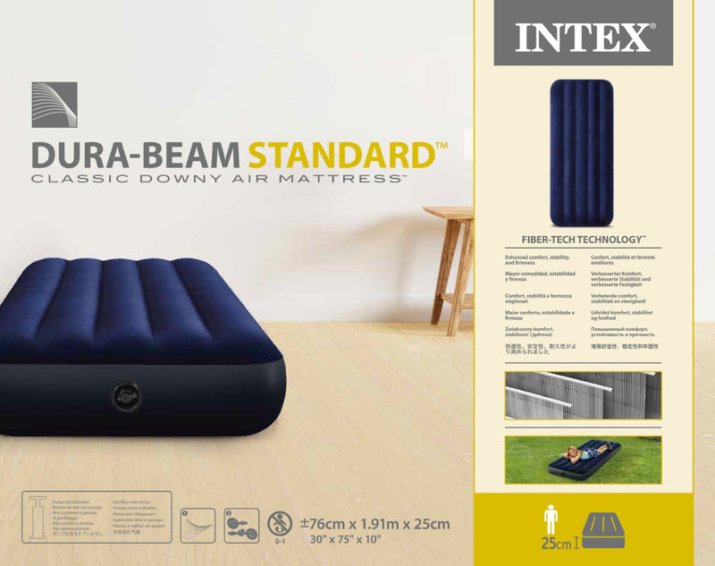 Load image into Gallery viewer, Intex Junior Twin Classic Downy Airbed - Blue
