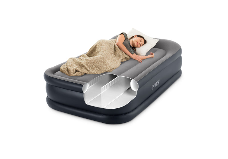 Load image into Gallery viewer, Intex Twin Deluxe Pillow Rest Airbed with Fiber Tech BIP
