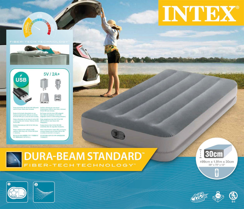 Load image into Gallery viewer, Dura-Beam Standard Prestige Air Mattress 30cmTwin w/ Built-In USB Electric Pump
