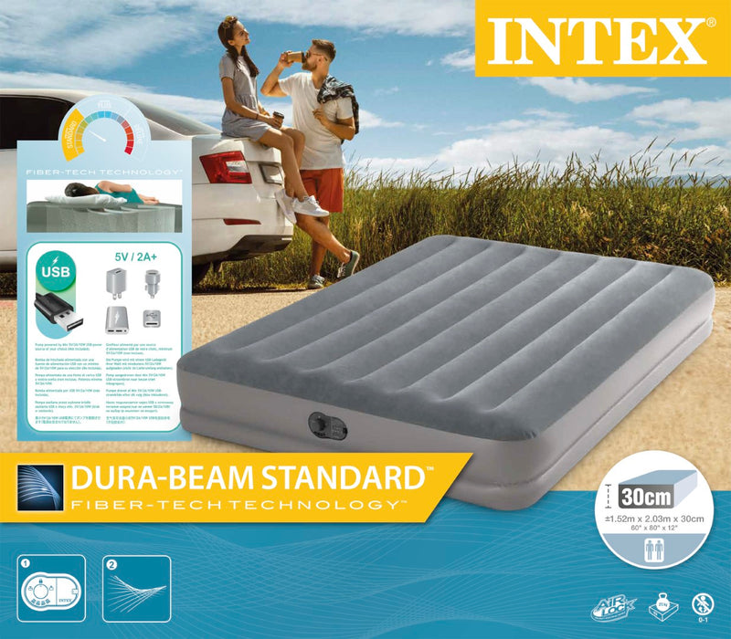 Load image into Gallery viewer, Dura-Beam Standard Prestige Air Mattress 30cm Queen w/ Built-In USB Electric Pump
