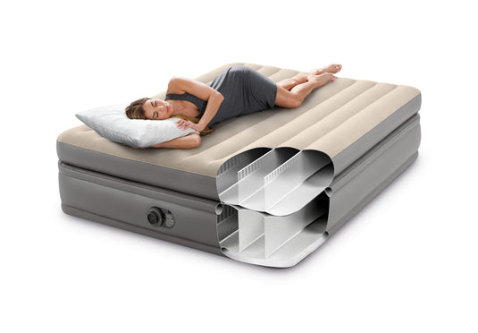 Queen Comfort Elelevated Airbed Fibre-Tech & Biult In Pump