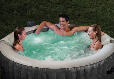 PureSpa Greywood Deluxe Inflatable Hot Tub Set - 4 Person