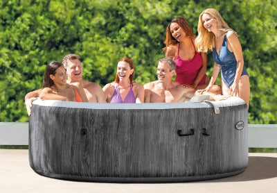 PureSpa Greywood Deluxe Inflatable Hot Tub Set - 6 Person