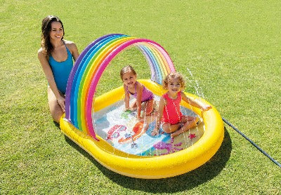 Rainbow Arch Inflatable Spray Kiddie Pool