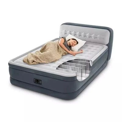 Dura Beam Deluxe Ultra Plush Headboard Air Mattress Queen w Built In Intex sa